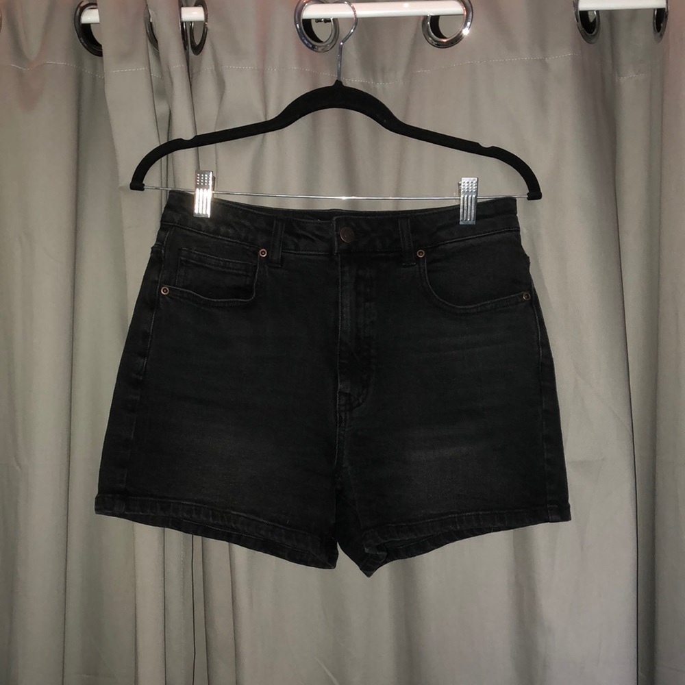 Dark gray denim shorts